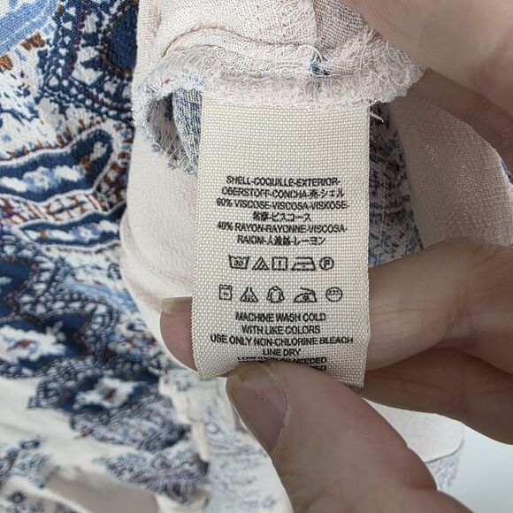 FREE PEOPLE Smooth Talker Dress Antique Pink Abstract Back Cut-Out Sz XS Boho - Picture 5 of 7